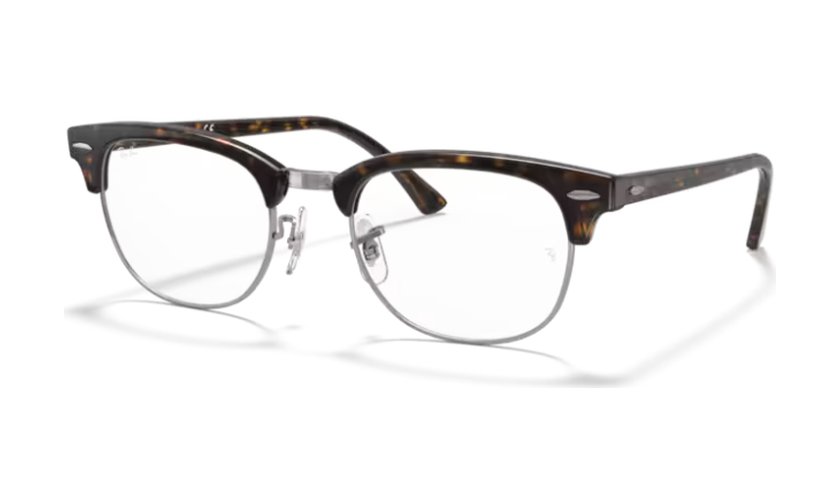 Ray-Ban tortoiseshell and silver browline optical frames