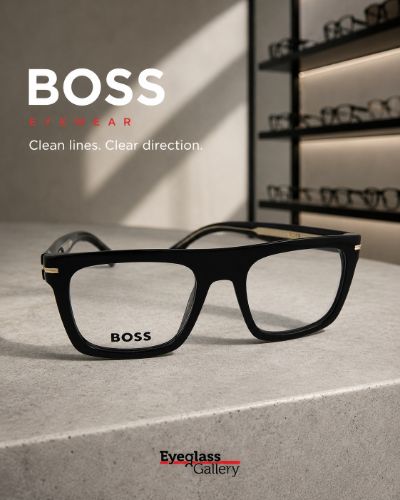 BOSS black rectangular eyeglasses