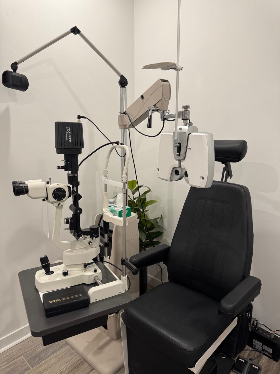 On-site diagnostic and exam equipment at Eyeglass Gallery