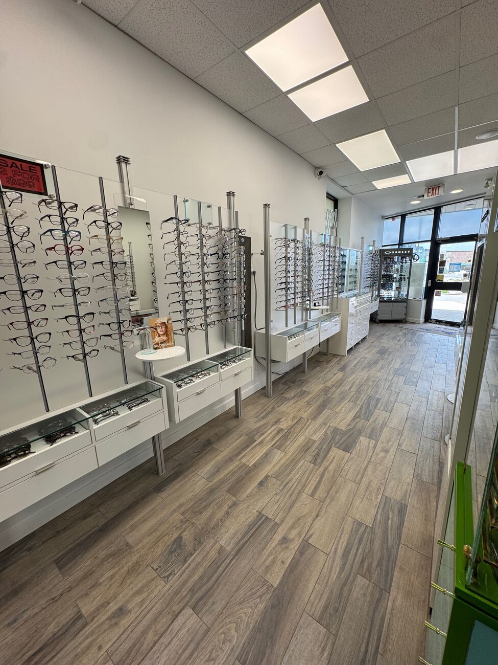 Inside the Eyeglass Gallery showroom in Burlington