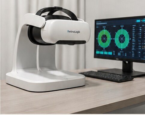 RetinaLogik virtual-reality visual field testing device